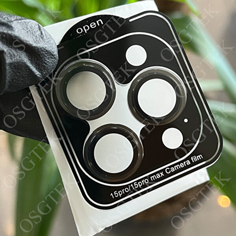 Osgtek "siyah/titanium Black" Iphone 15 Pro ve 15 Promax Uyumlu Safir Cam Yüksek Kalite Kamera Lens Koruma - Siyah Cep Telefonu Aksesuarı Fiyatı