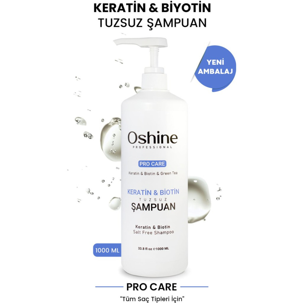 Oshine Professional Tuzsuz Keratin & Biotin Şampuanı 1000 ml Şampuan ve Saç Kremi Fiyatı