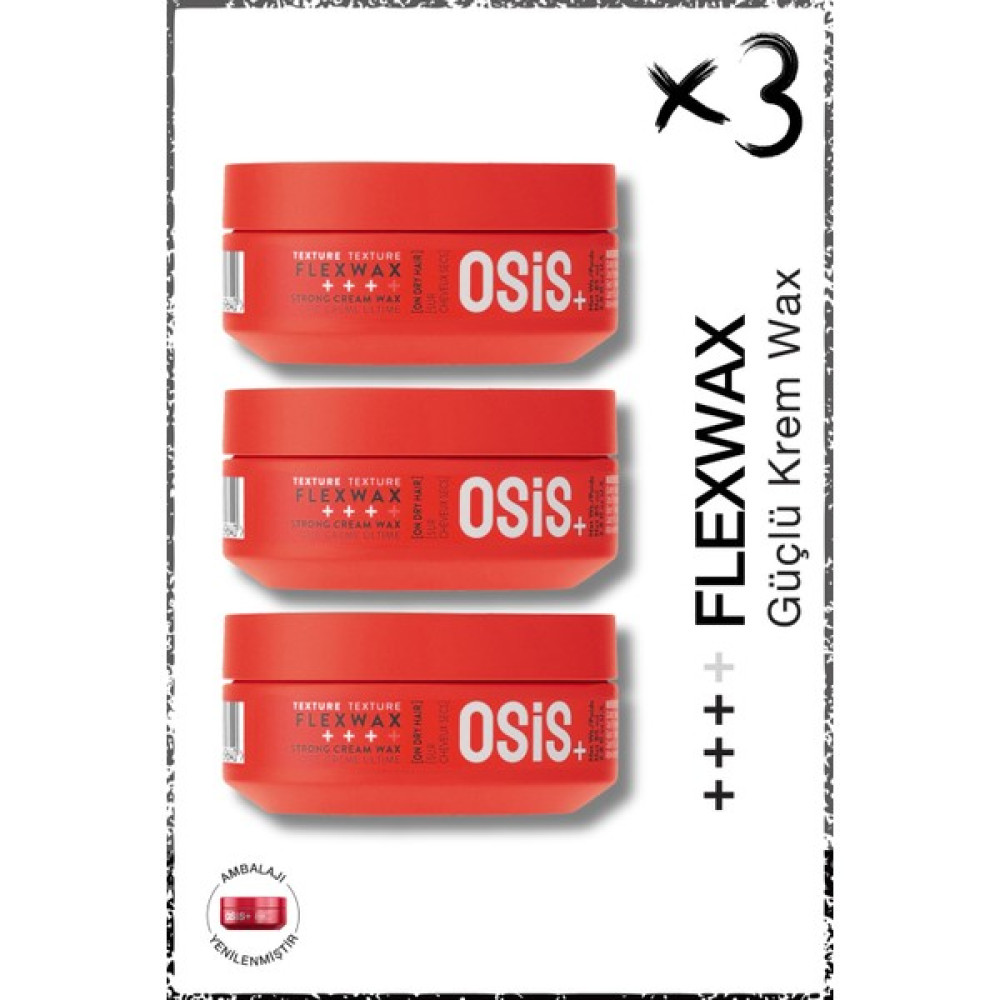 Osis Flexwax Ultra Güçlü Doku Veren Krem Wax 85ML x 3 Adet | Yeniden Şekillendirilebilen Stiller - Renkli Saç Şekillendirici Krem Fiyatı