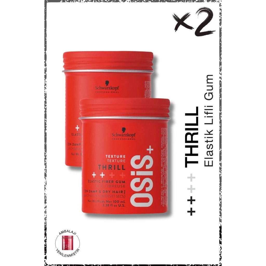 Osis Thrill Orta Tutuş Parlaklık Veren Elastik Lifli Gum Şekillendirici 100ml x 2 Adet Diğer Fiyatı