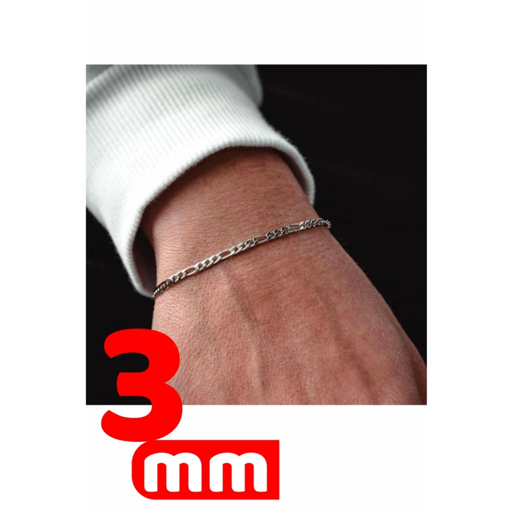 OSMANLI GÜMÜŞ 3mm Figaro Model 925 Ayar Gümüş Erkek Bileklik Künye 253882842 18 Beden Gümüş Bilezik Fiyatı