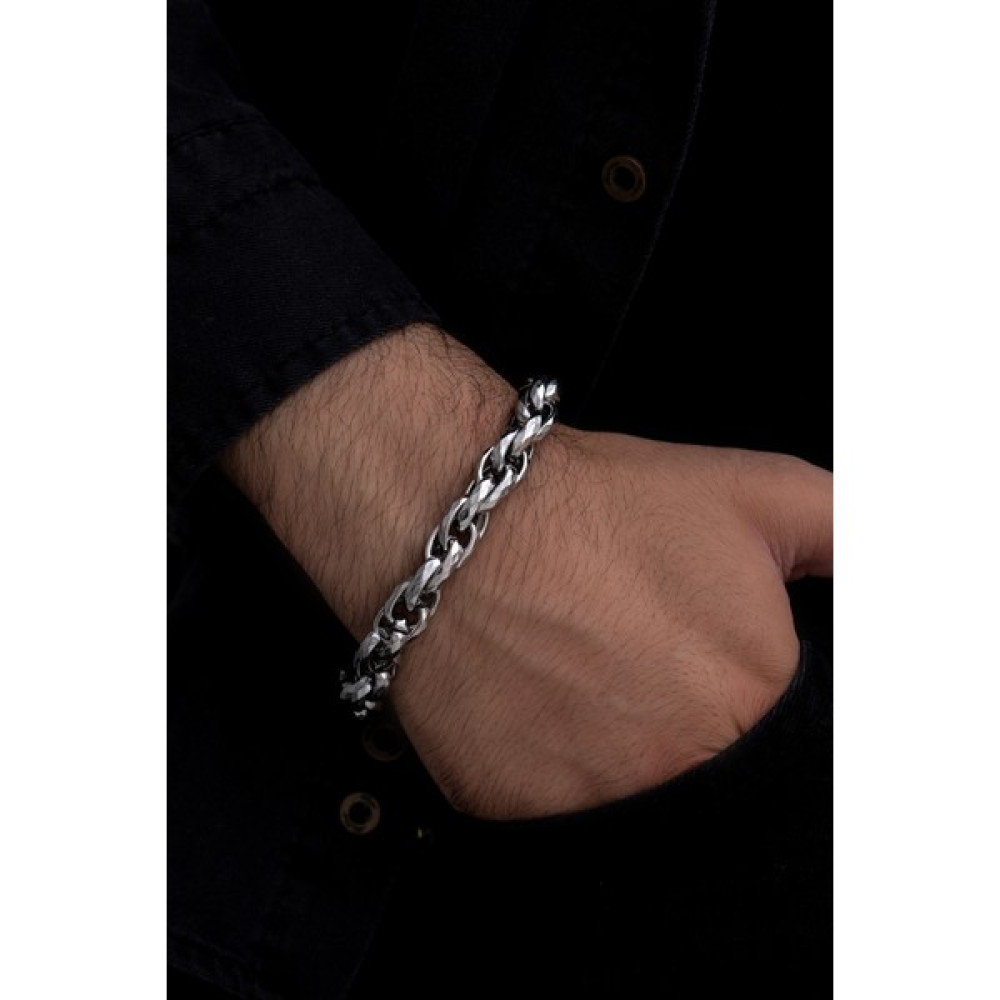 Osmanlı Gümüş Erkek Çelik Bileklik - Sarmal Model Çelik Bileklik Saat ve Bileklik Aksesuarı Fiyatı