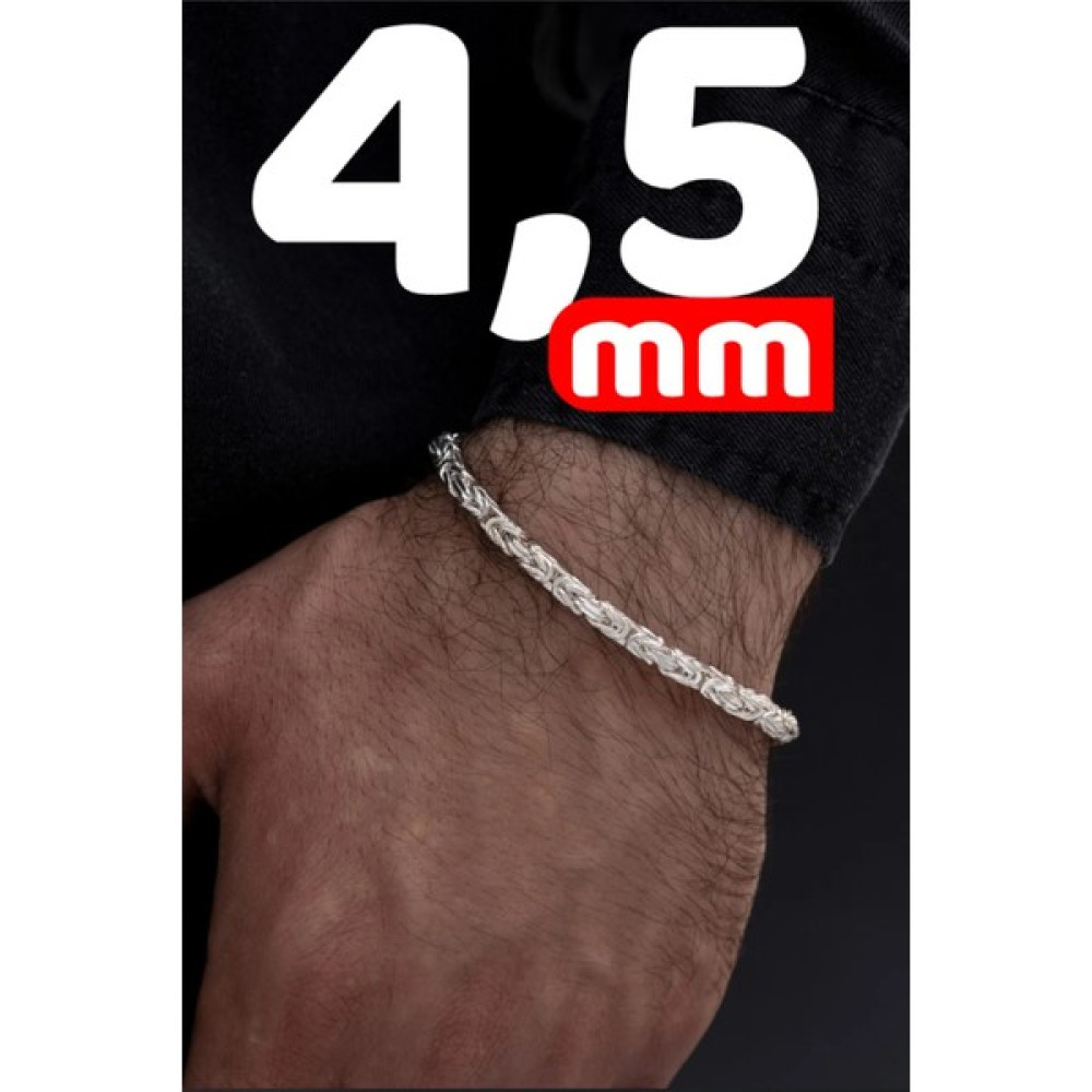 Osmanlı Gümüş Parlak Euro Kral 5.2 mm 22 cm Erkek Gümüş Bileklik - 20cm Saat ve Bileklik Aksesuarı Fiyatı