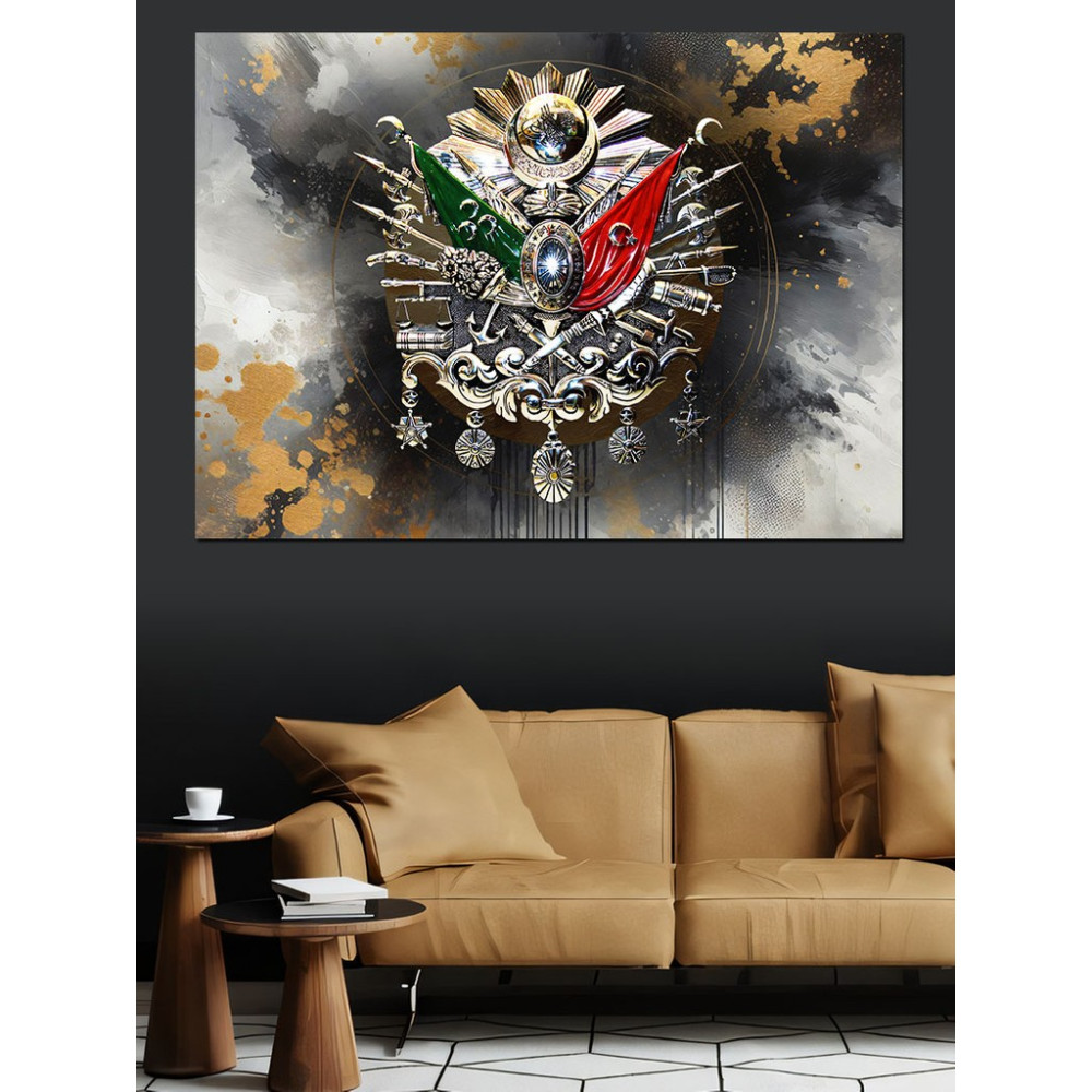 Osmanlı Tuğrası Dekoratif Kanvas - Mdf Ahşap Tablo - 18 X 27 Cm Kanvas Tablo Fiyatı