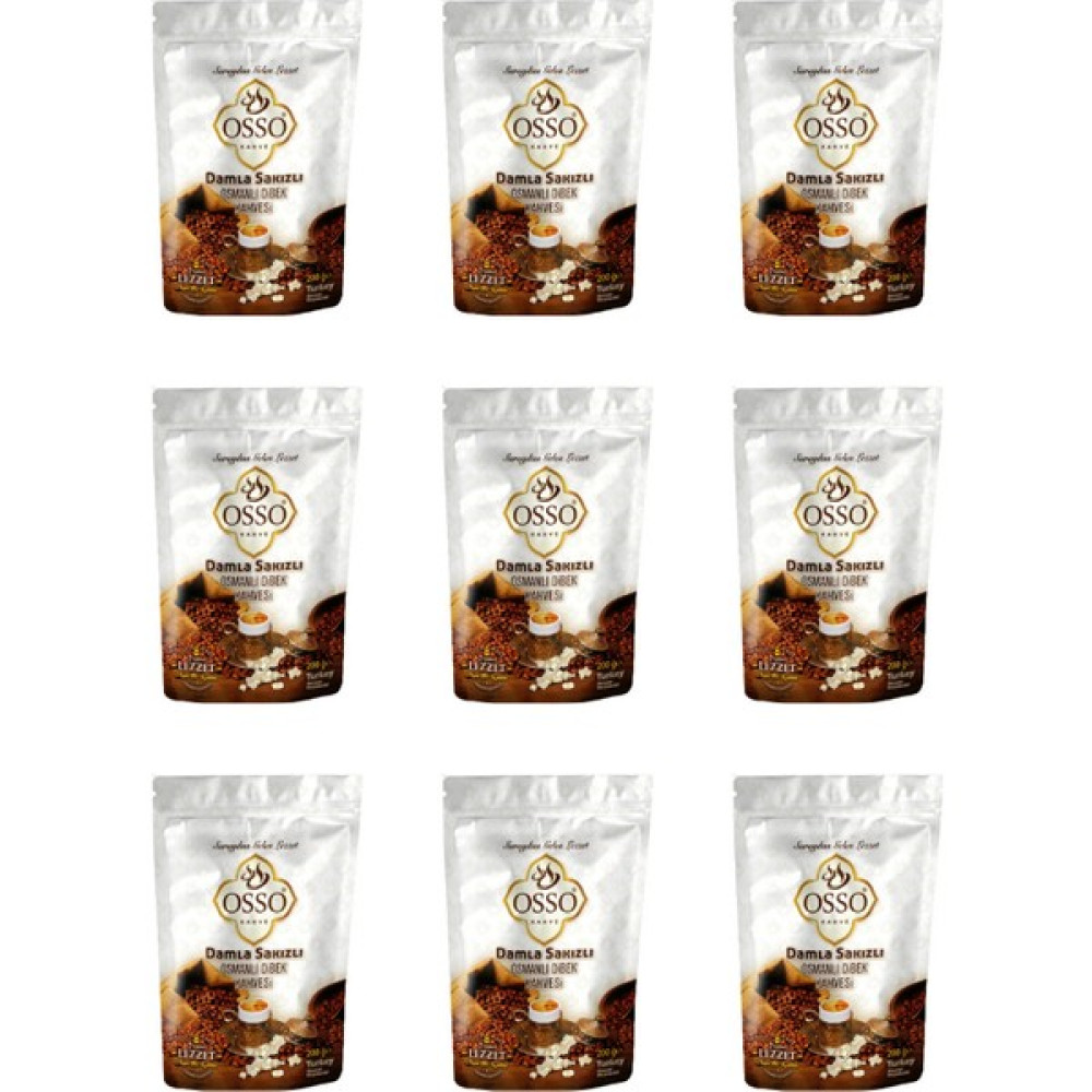 Osso Damla Sakızlı Kahvesi 200 gr x 9 Adet - 1,8 gr Kahve Fiyatı