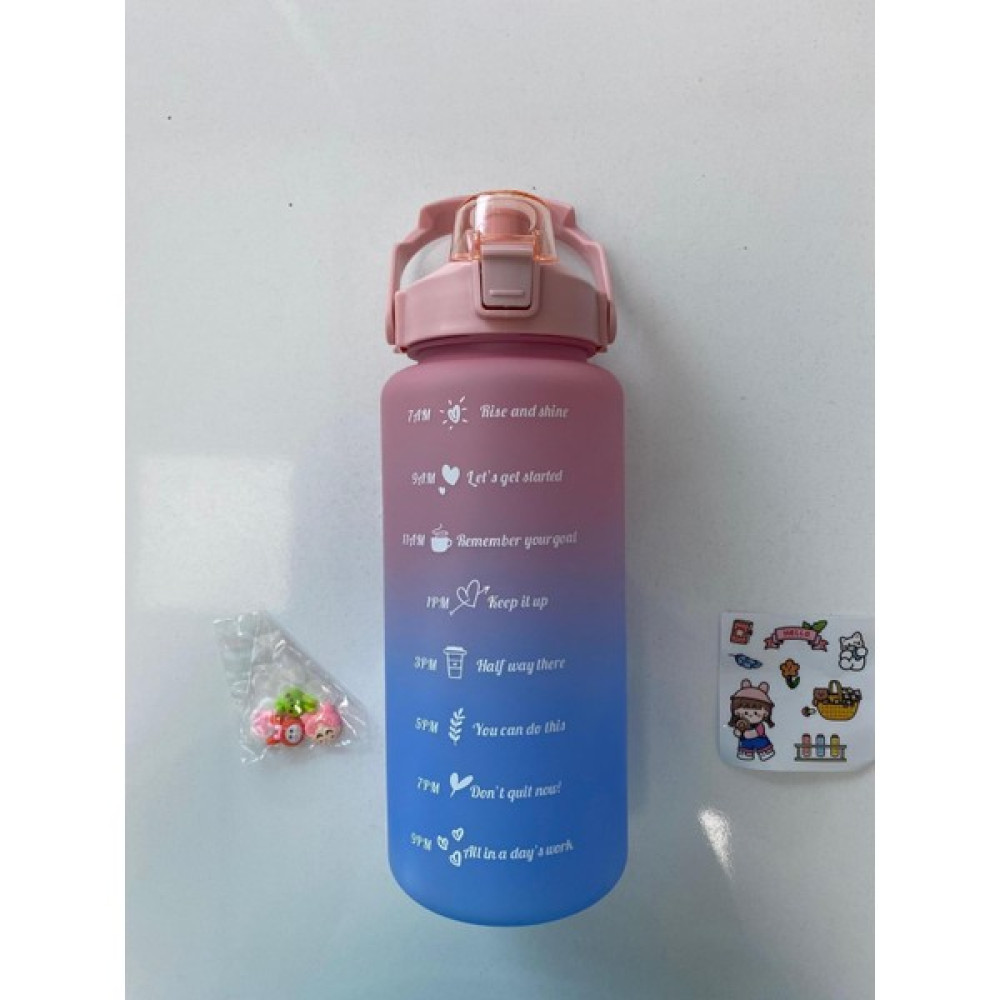 Osteti Motivasyonel 2'li Set Su Matarası Spor Salonu Su Matarası 2 Lt ve 900 ml Yavru Matara Suluk Suluk Fiyatı