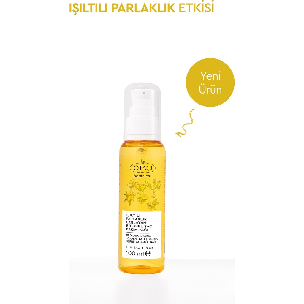 Otacı Bitkisel Saç Bakım Yağı 100 ml Işıltılı Parlaklık Sağlayan Organik Argan Jojoba Yağı Saç Bakım Maskeleri & Serumlar & Spreyler Fiyatı