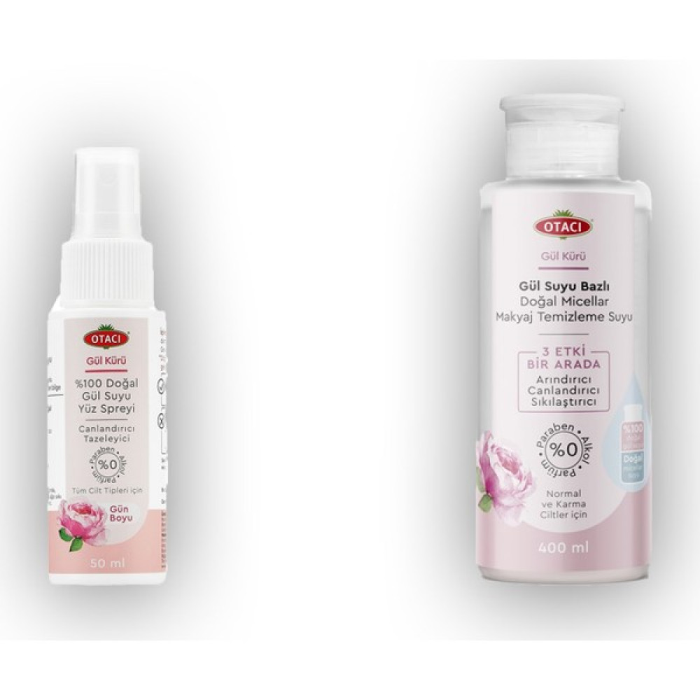 Otacı Gül Kürü Gül Suyu Bazlı Doğal Micellar Makyaj Temizleme Suyu + Gül Suyu Yüz Spreyi 50 ml Cilt Temizleme ve Peeling Fiyatı
