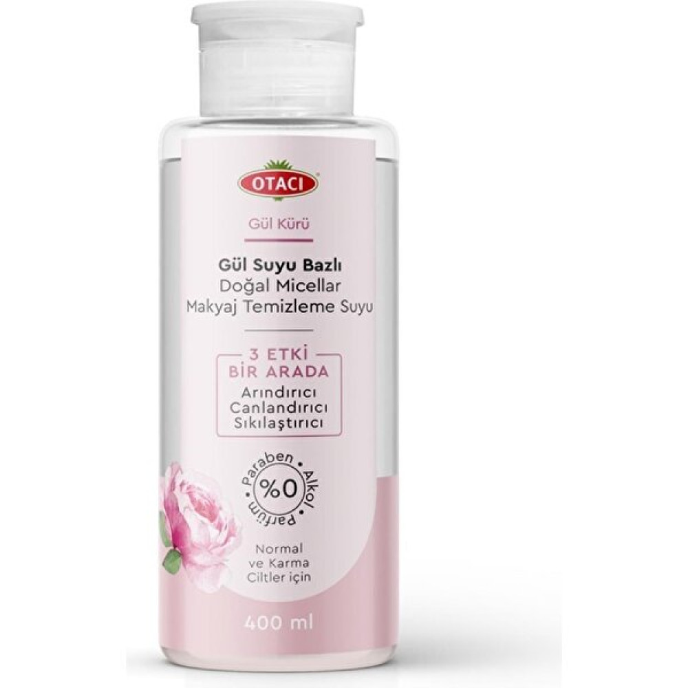 Otacı Marka: Gül Kürü Gül Suyu Bazlı Doğal Micellar Makyaj Temizleme Suyu 400 ml Kategori: Makyaj Te Maskeler Fiyatı