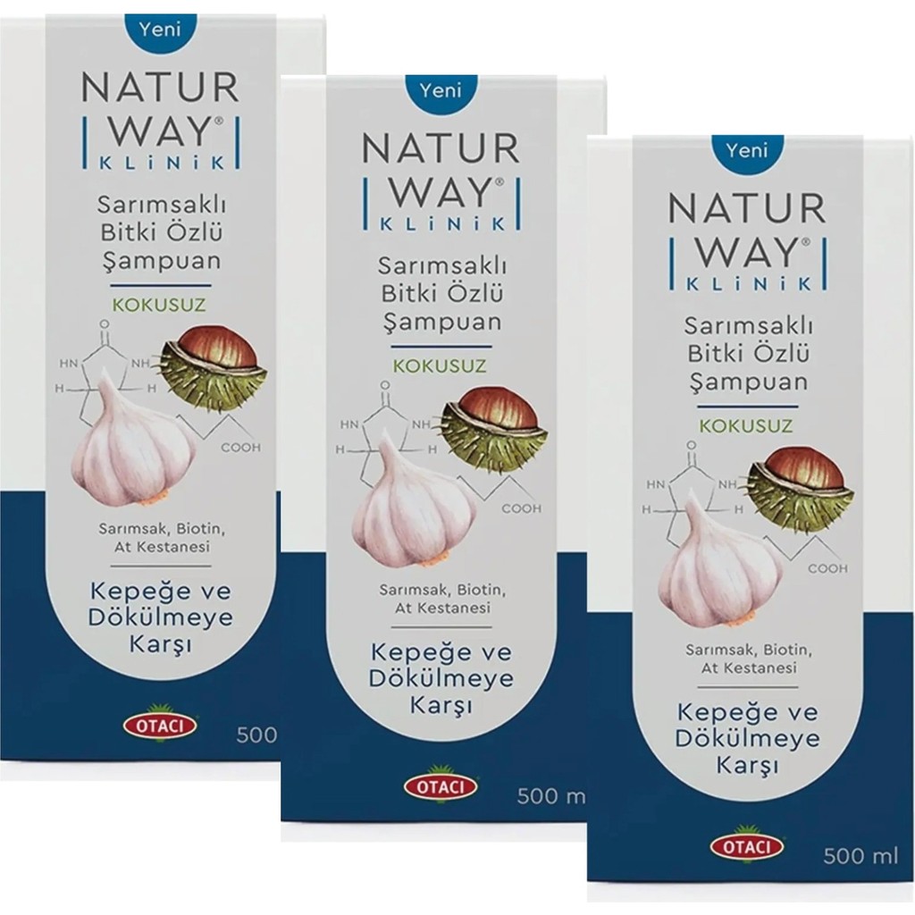 Otacı Naturway Klinik Sarımsaklı Şampuan 500 Ml *3 Adet Şampuan ve Saç Kremi Fiyatı