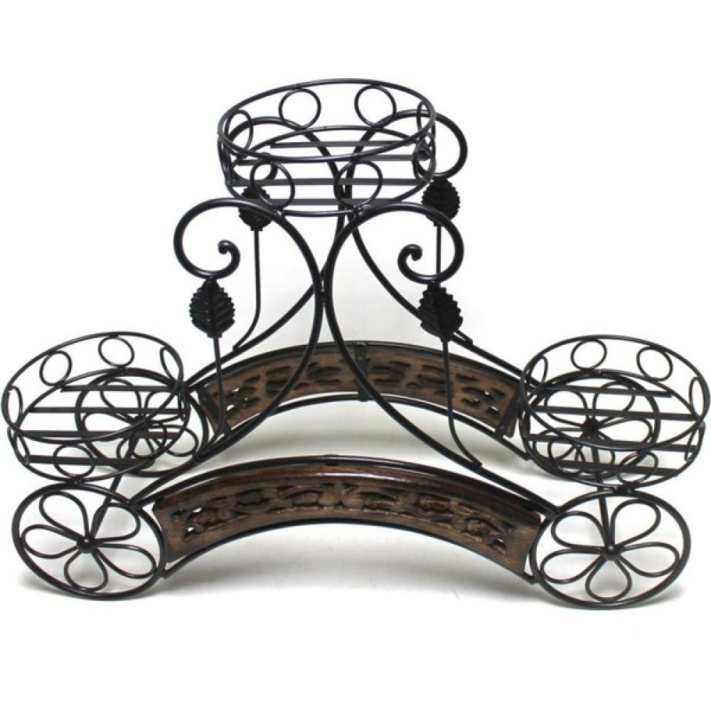 Otantik Çarşı Eskitme Ahşap Ferforje Çiçeklik 3 Gözlü 76X20X53 Cm. Dresuar / Makyaj Masası Fiyatı