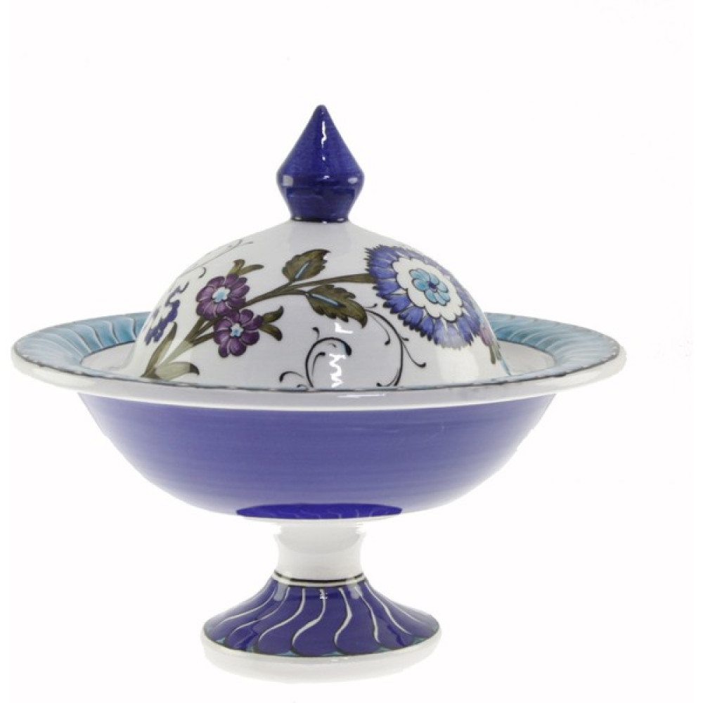 Otantik Çini Iznik Narçiçeği Dekorlu Şekerlik 21X30 cm Dir Kase Fiyatı
