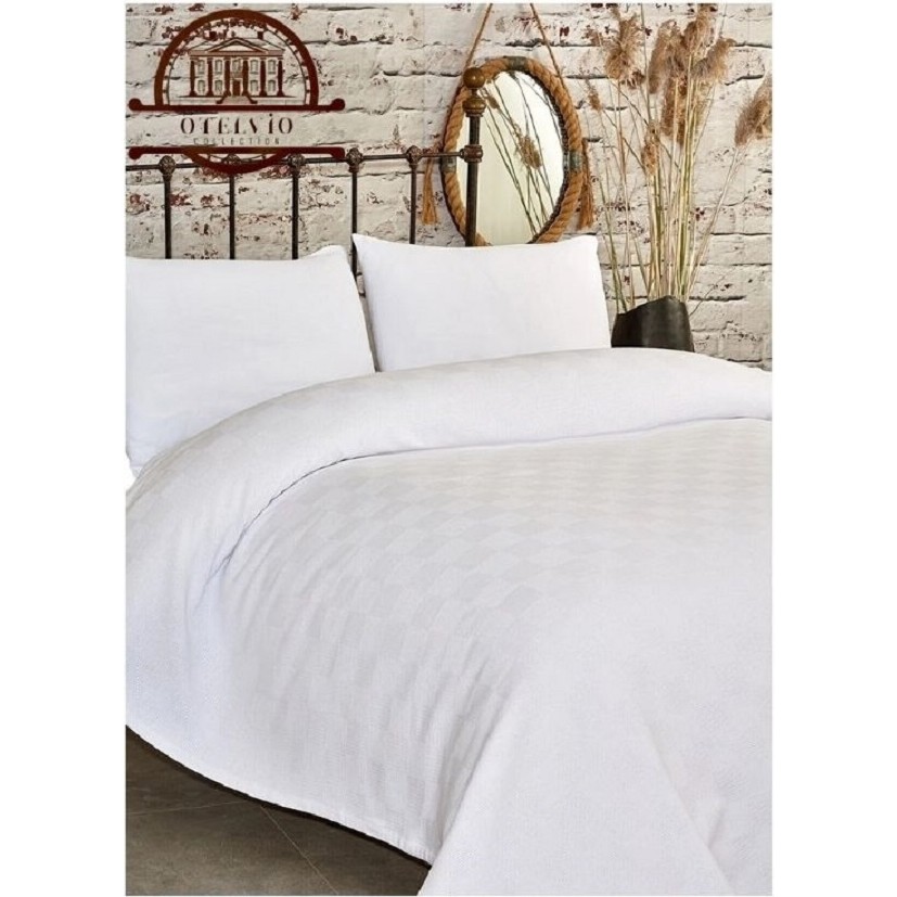 Otelvıo Çift Kişilik Dama Desenli Pike. Damalı Otel Pikesi 200 x 230 - Beyaz Pike & Pike Takımı Fiyatı