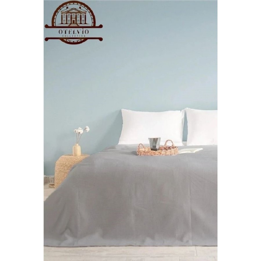 Otelvıo Çift Kişilik Dama Desenli Pike. Damalı Otel Pikesi 200 x 230 - Gri Diğer Fiyatı