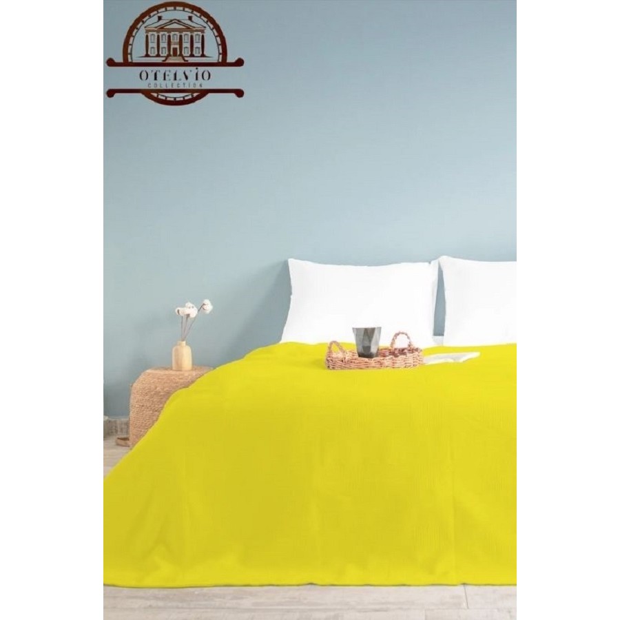 Otelvıo Çift Kişilik Dama Desenli Pike. Damalı Otel Pikesi 200 x 230 - Sarı Pike & Pike Takımı Fiyatı