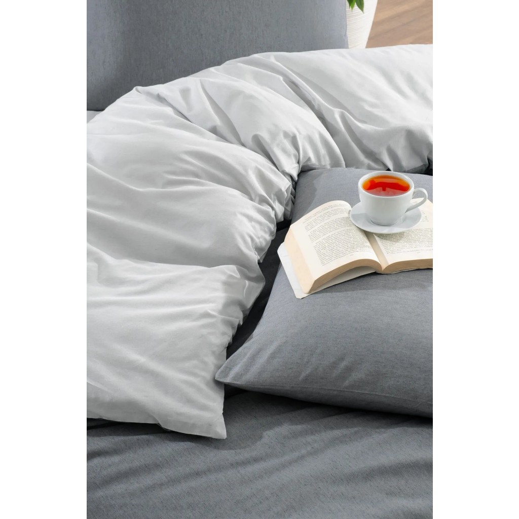 Otelvıo Tek Kişilik Nevresim Takımı Lastikli Çarşaf ve 1 Adet Yastık Kılıflı Takım - Gri - Antrasit - 160 x 220 cm Nevresim Takımı Fiyatı