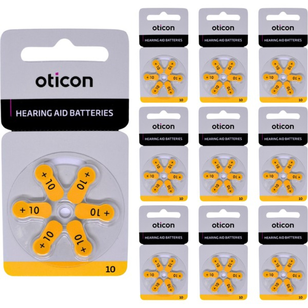 Oticon Işitme Cihaz Pili 10 Numara 6'lı 10 Paket 60 Adet Işitme Cihaz Pili - 10'lu Diğer Fiyatı