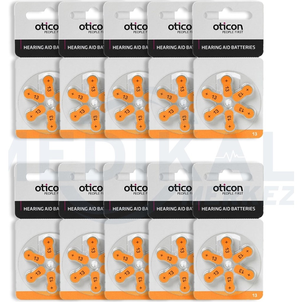 Oticon Işitme Cihazı Pili Oticon 10'lu Paket 13 Numara Normal & Şarj Edilebilir Piller Fiyatı