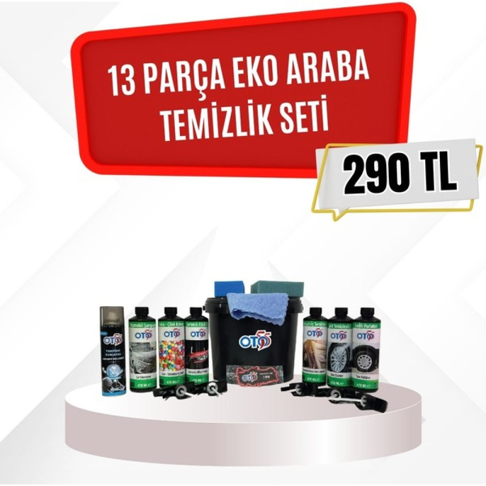 Oto 55 OTO55 13 Parça Araba Temizlik Seti (Ekonomik Paket) 1515478 - Renkli Oto Genel Temizlik Fiyatı