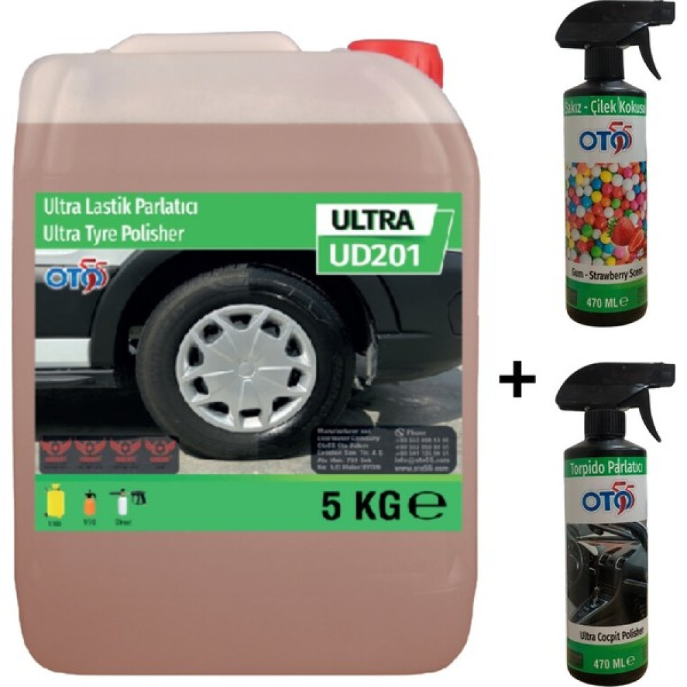 Oto 55 OTO55 5 kg 1/1 Konsantre Lastik PARLATICI+470 ml Sakız Çilek Oto KOKUSU+470 ml Torpido Parlatıcı Lstkktrp - 08 Kırmızı Lastikler Fiyatı