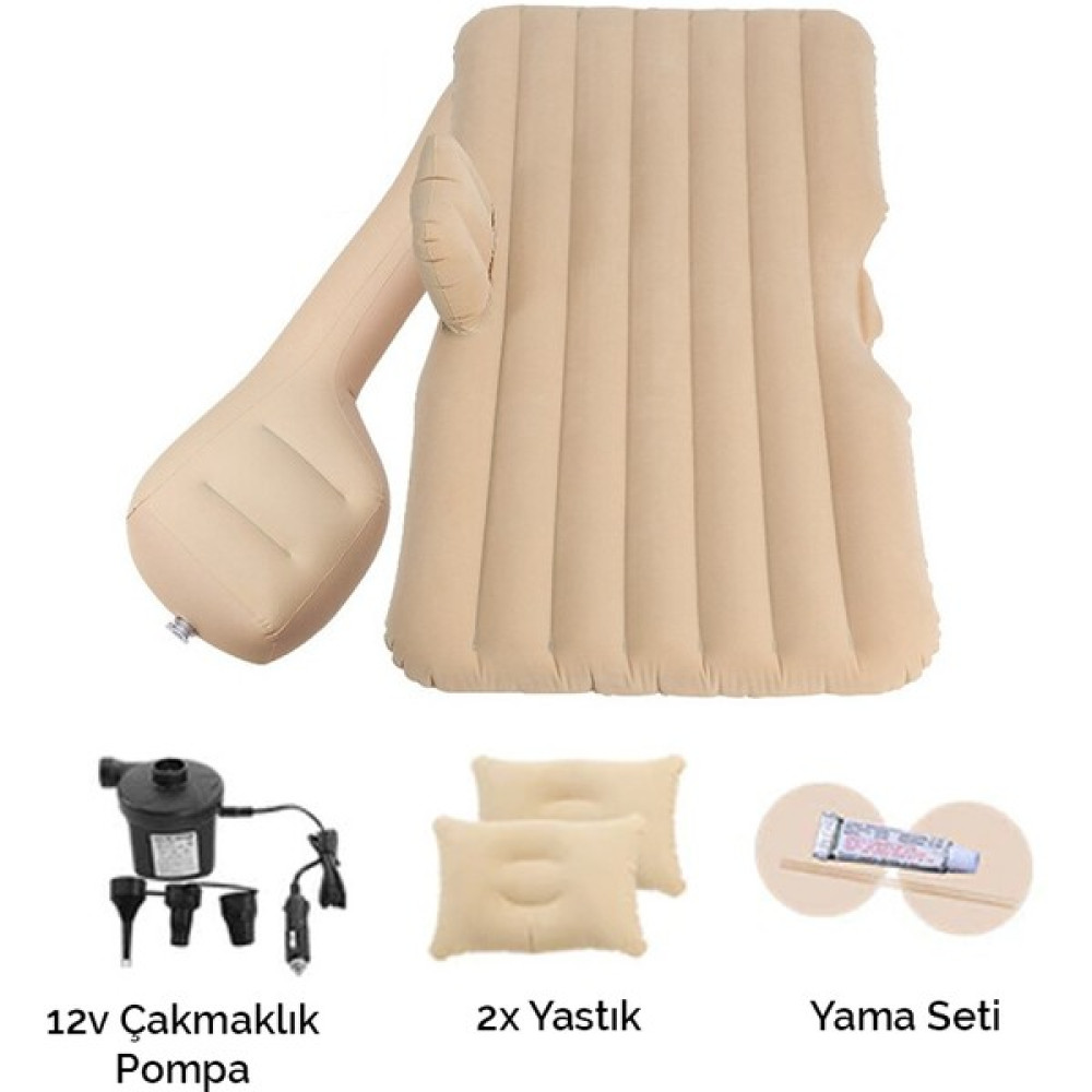 Oto Aksesuarcım Araç Içi Araba Koltuk Arkası Şişme Yatak + Çakmaklık Pompalı Bej Torpido Bakımı Fiyatı