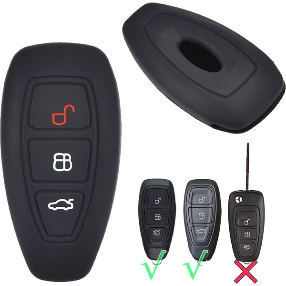 Oto Aksesuarcım Ford Focus Rs Fiesta Mondeo Kuga B-Max Grand C-Max Anahtarsız Uyumlu Silikon Oto Anahtar Kumanda Kabı Kılıf Siyah Torpido Bakımı Fiyatı