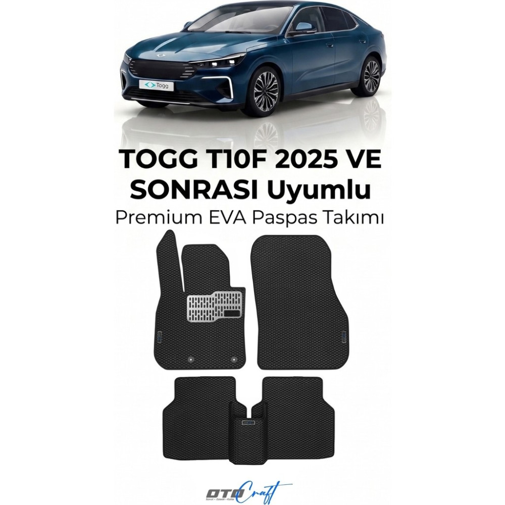 Otocraft Togg T10F (2025 ve Sonrası) Araca Özel 3D Havuzlu Eva Oto Paspas Full Set 5 Parça - Siyah Oto Paspas Fiyatı