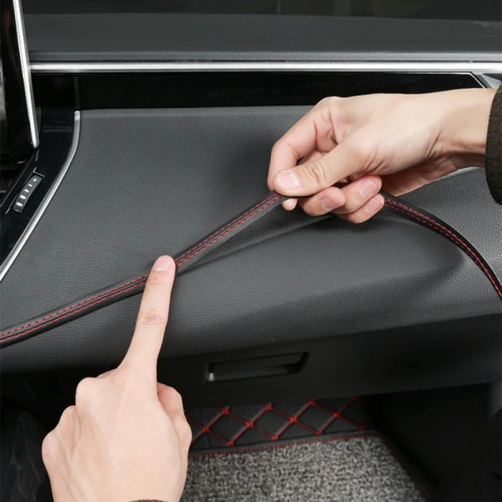 Otoelit Araç Içi Siyah Dikiş Detaylı Kendinden Yapışkanlı Deri Trim Şerit 2 Metre Siyah Torpido Bakımı Fiyatı