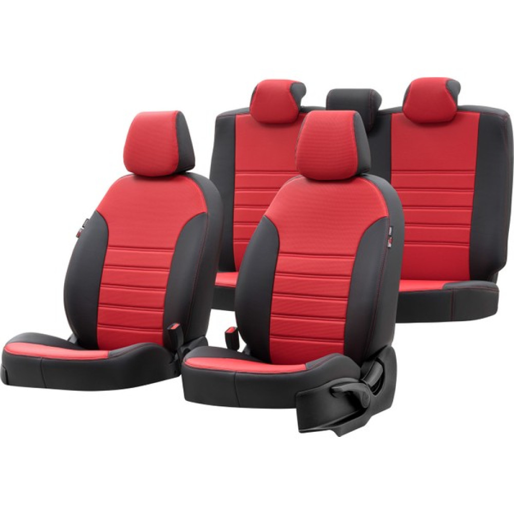 Otom Ford Ranger 2012-2018 Özel Üretim Koltuk Kılıfı New York Design Kırmızı - Siyah Oto Koltuk Kılıfı Fiyatı