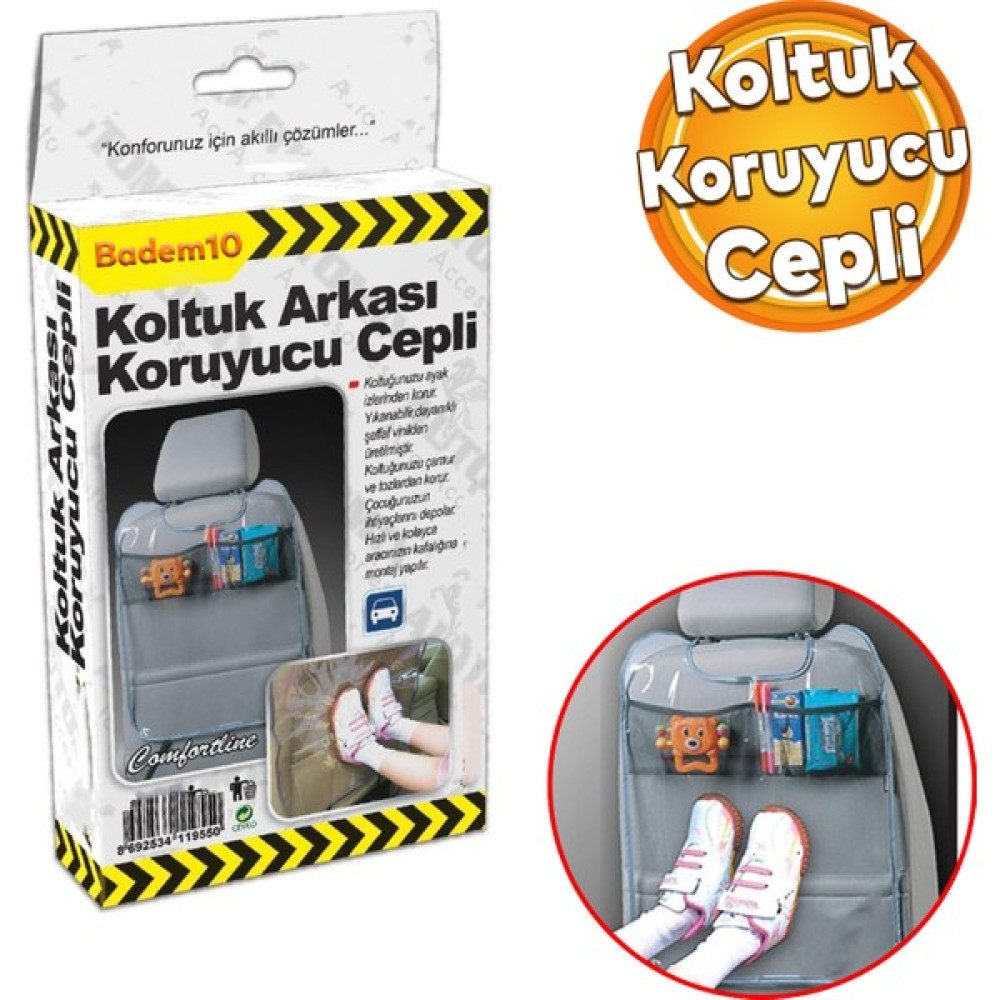 Otomobil Oto Araba Araç İçi Cepli Koltuk Arkası Ayakkabı Kir Koruyucu - Siyah Oto Teypleri Fiyatı
