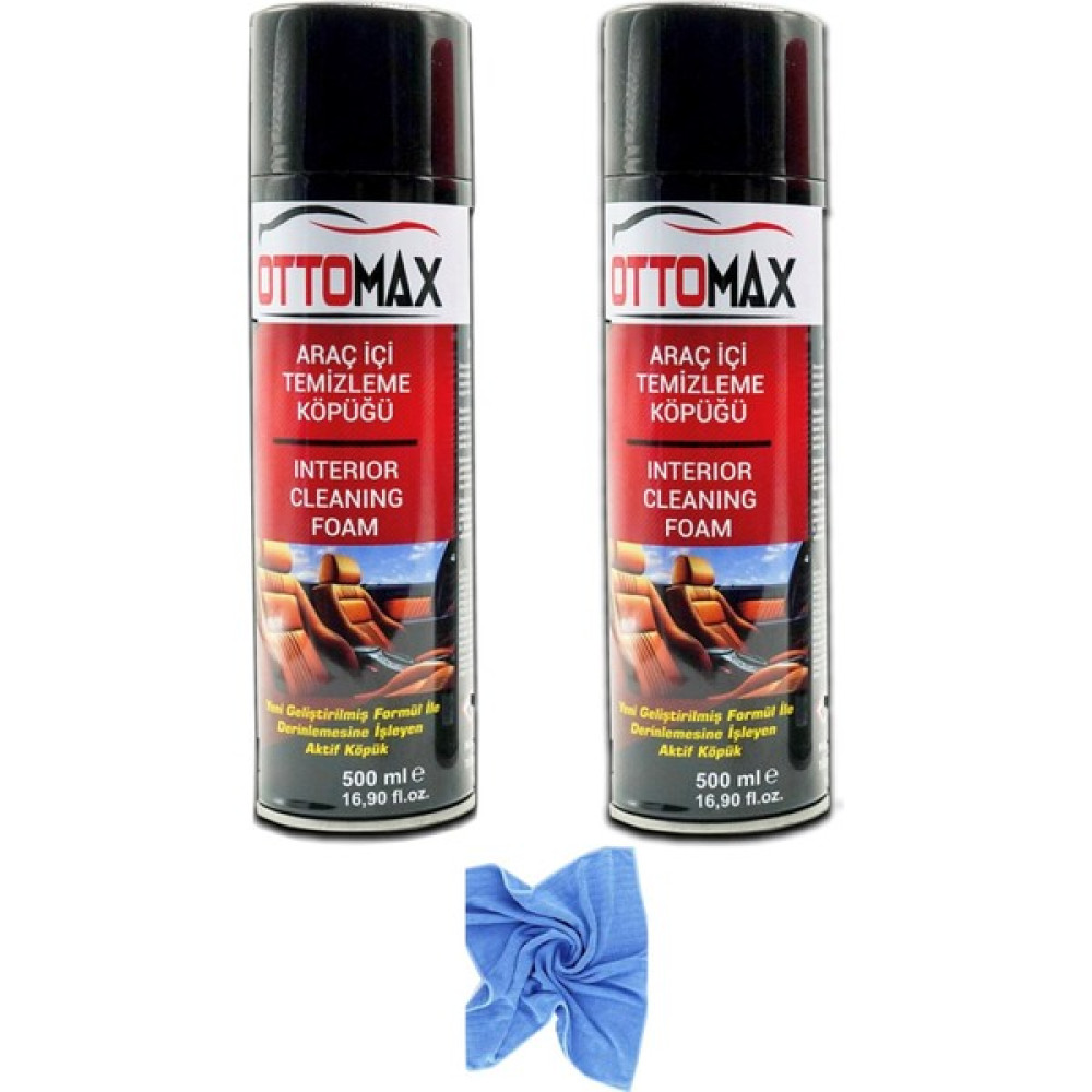 Ottomax Oto Temizlik Köpüğü 2 Adet 500 ml Detay Temizlik Spreyi Bez Hediyeli Oto Boyaları Fiyatı