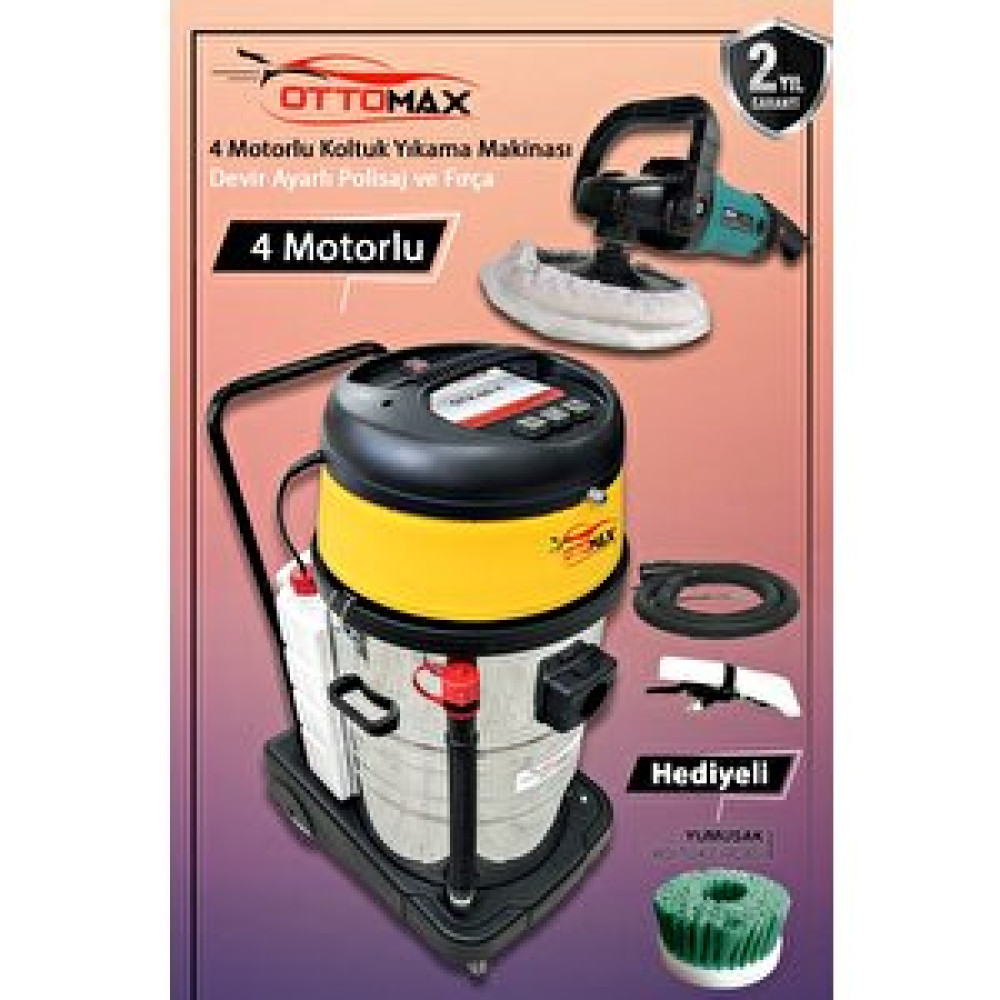 Ottomax Premium 4 Motorlu Halı Koltuk Yıkama Ve Koltuk Fırçalama Seti Halı Yıkama Makineleri Fiyatı