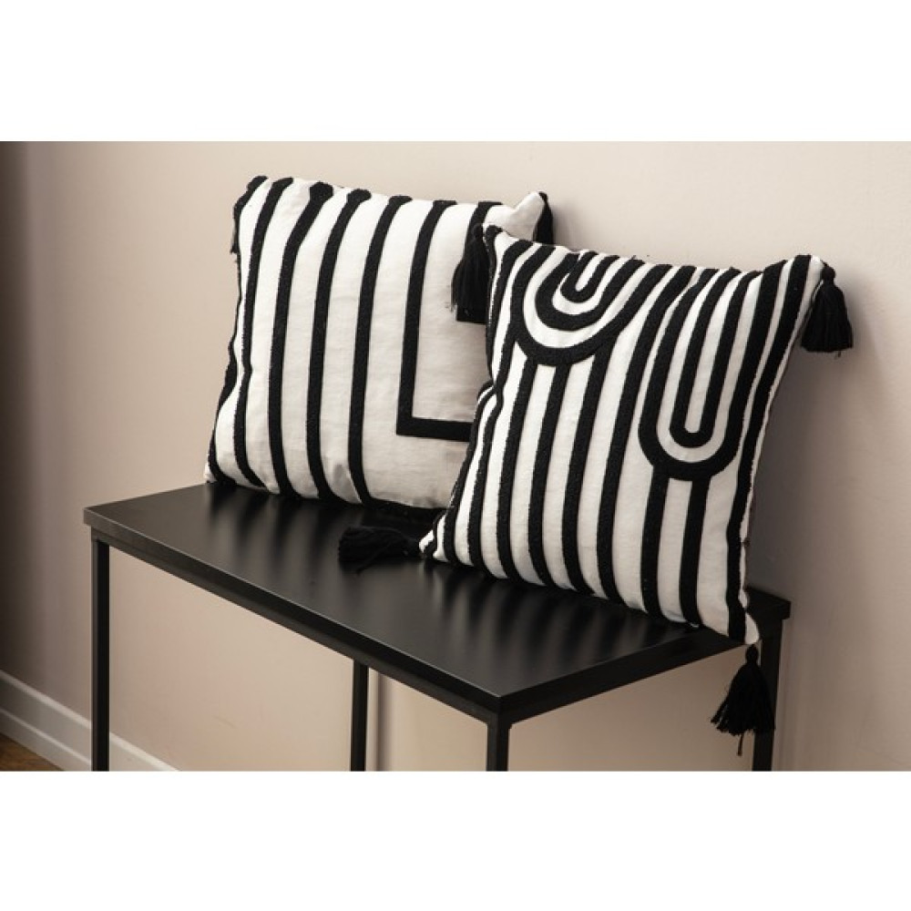 Ottoson 2'li Premium Punch Kırlent Kılıfı - 43 x 43 cm - Siyah - Lacivert Kırlent / Mobilya Yastığı Fiyatı