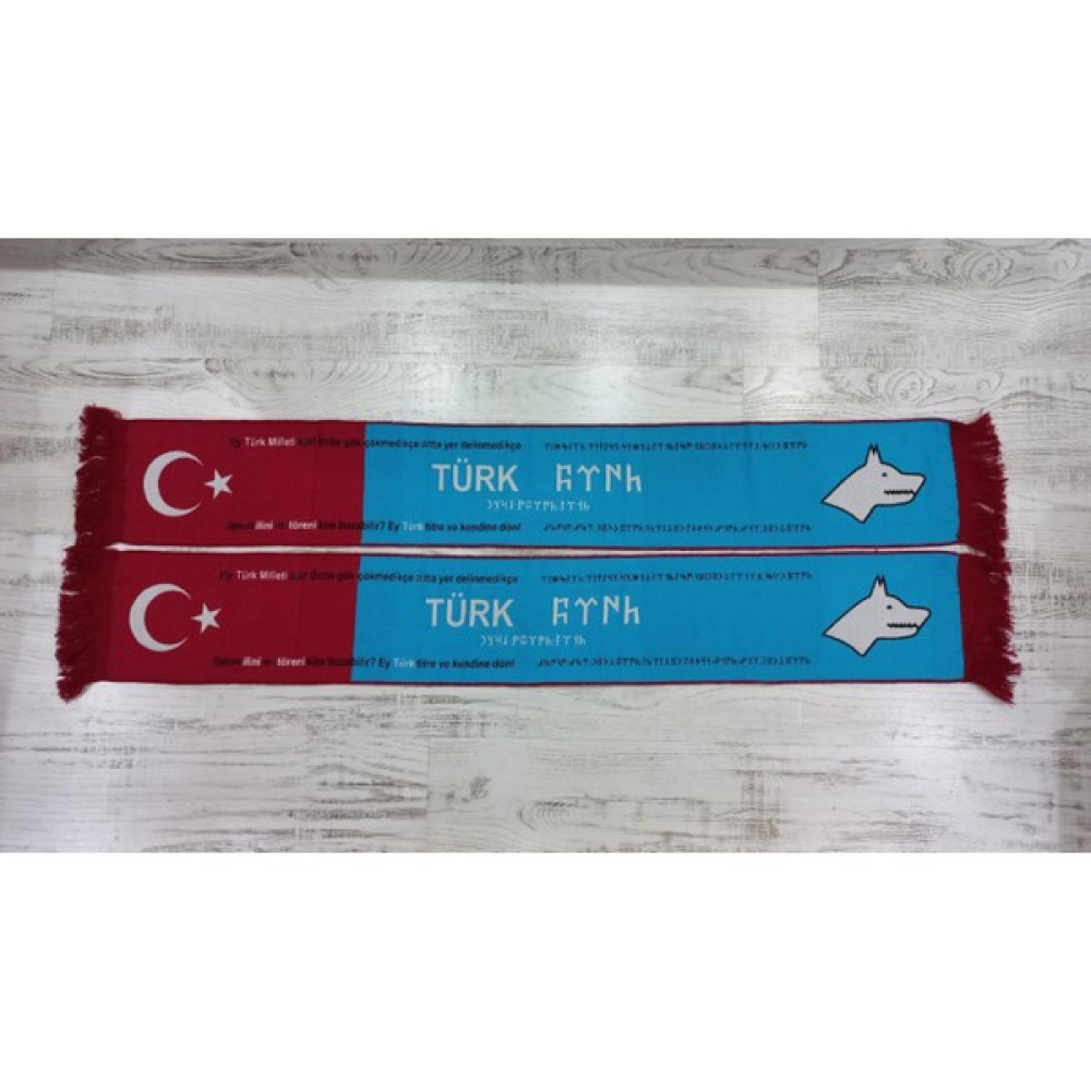 Ötüken Giyim Atkı Göktürkçe Türk Yazılı Örgü Atkı Atkı & Boyunluk Fiyatı