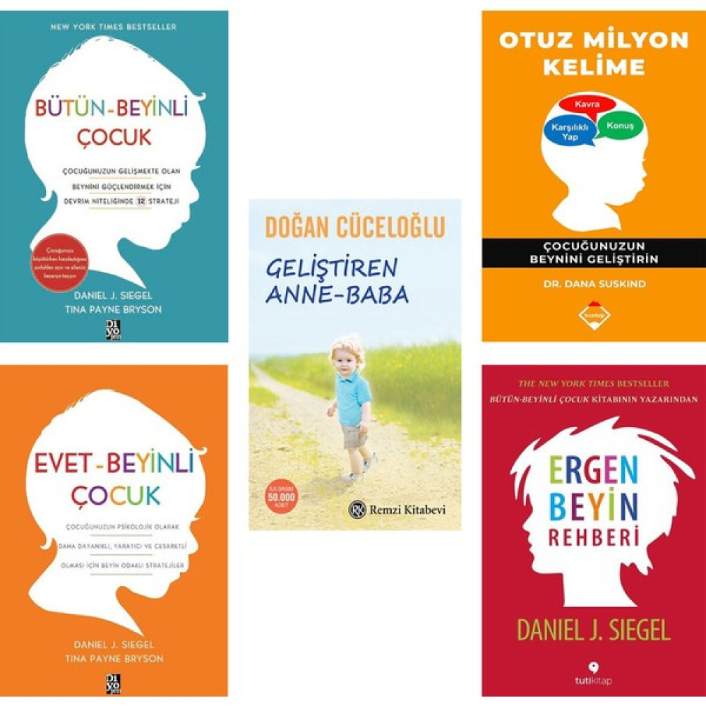 Otuz Milyon Kelime - Geliştiren Anne Baba - Bütün Beyinli Çocuk - Evet Beyinli Çocuk - Ergen Beyin Rehberi - 5 Kitap Set Çocuk Bakımı Kitapları Fiyatı