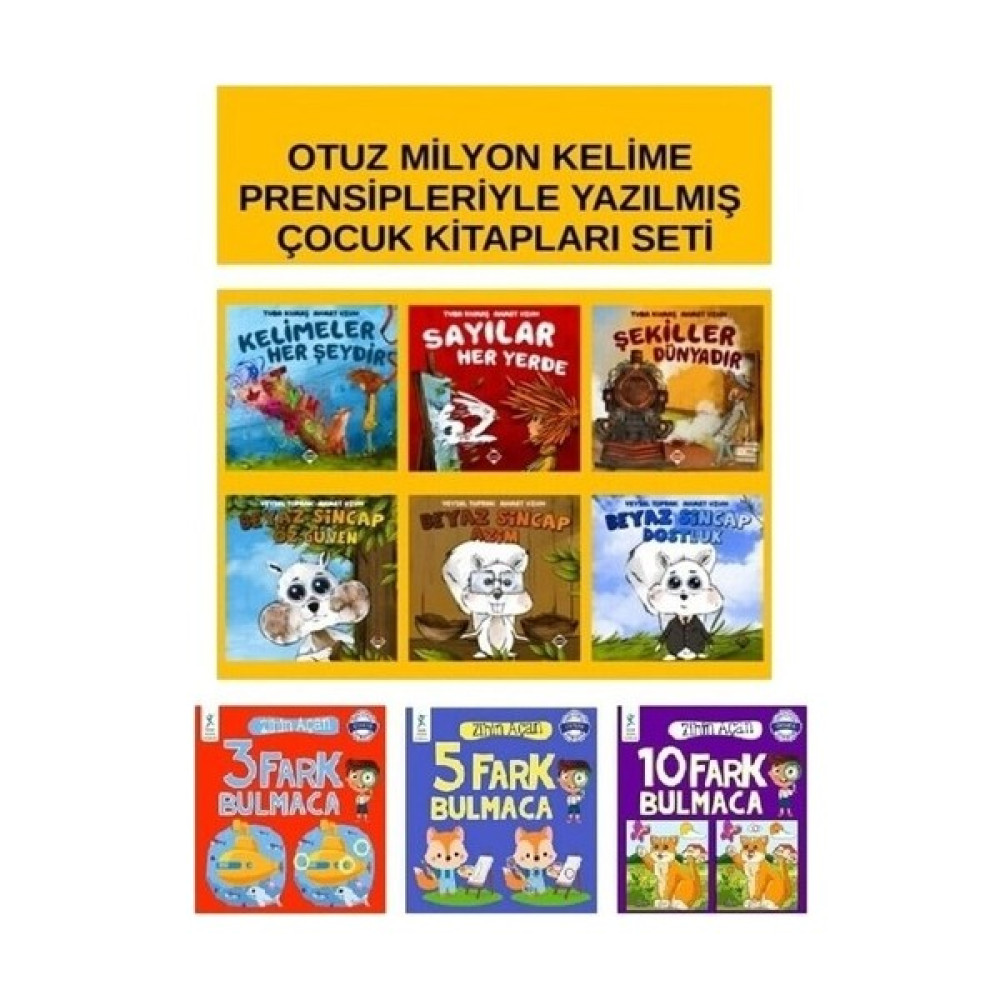 Otuz Milyon Kelime Prensipleriyle Yazılmış Çocuk Kitapları Seti - Zihin Açan Fark Bulmacalar 3 Kitap Seti Çocuk Öykü Fiyatı
