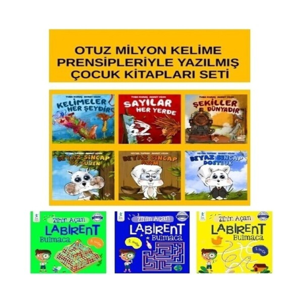 Otuz Milyon Kelime Prensipleriyle Yazılmış Çocuk Kitapları Seti - Zihin Açan Labirent Bulmacalar 3 Kitap Seti Çocuk Öykü Fiyatı