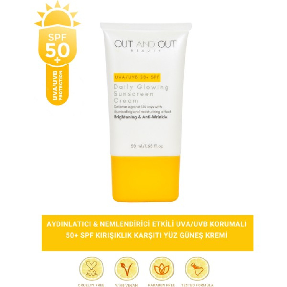 Out And Out Beauty Aydınlatıcı Güneş Koruyucu Yüz Kremi - Daily Glowing Sunscreen Cream 50+ Spf 50 ml Güneş Kremleri ve Losyonları Fiyatı