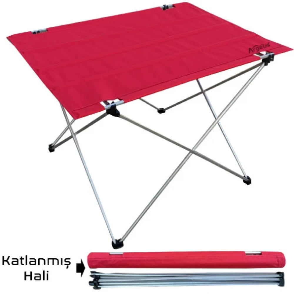 Outdoor 54001 Argeus Katlanabilir Alüminyum Masa /Kırmızı Kamp Aksesuarı Fiyatı
