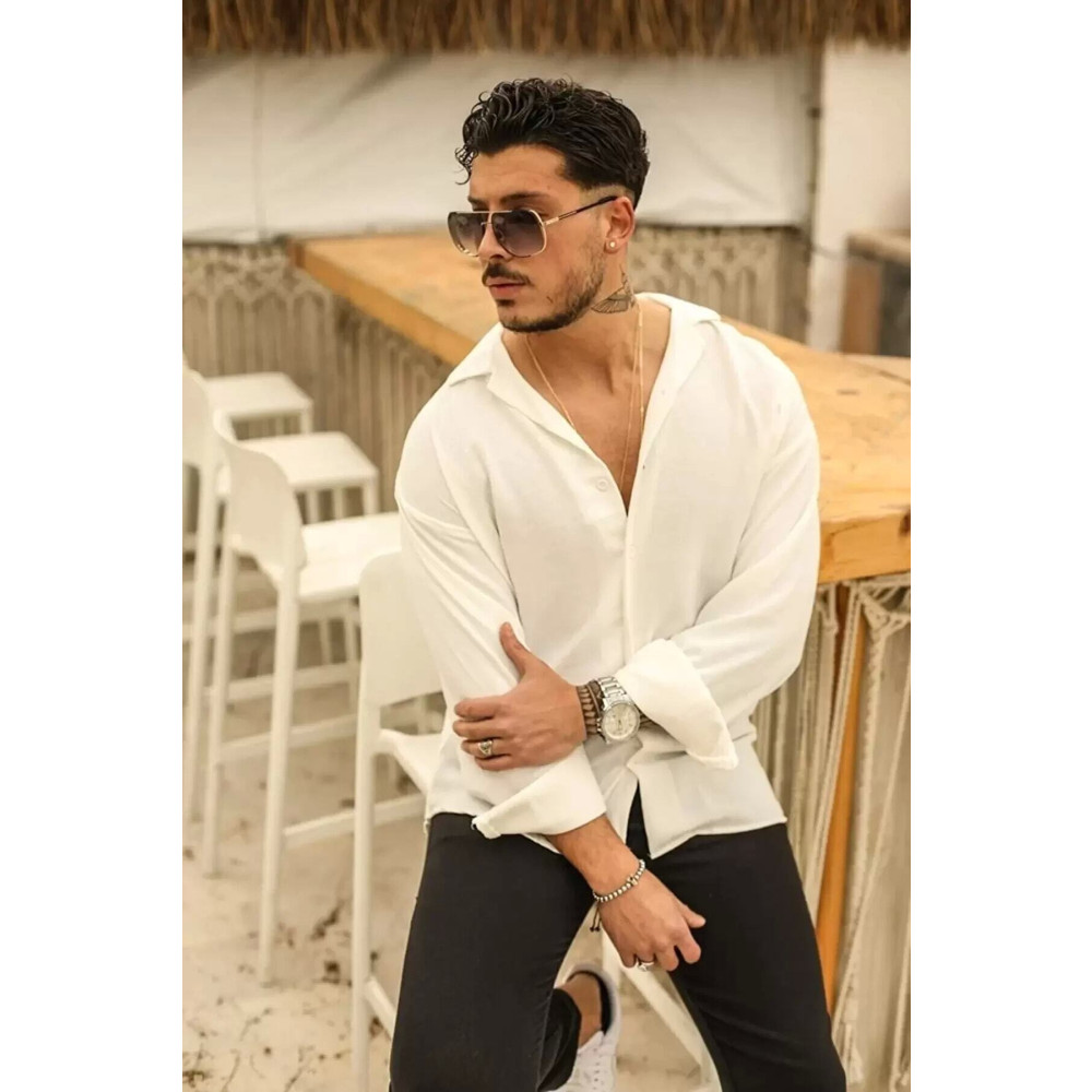 outfiit man Dokulu Oversize Gömlek Dokulu Oversize Gömlek M Beden Kadın Gömlek Fiyatı