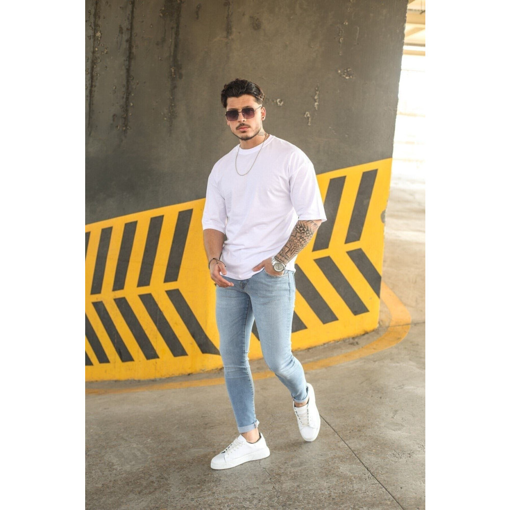 outfiit man Outfitman Basic Oversize T-shirt Beyaz 30160013 6XL Beden Bayan T-shirt Fiyatı