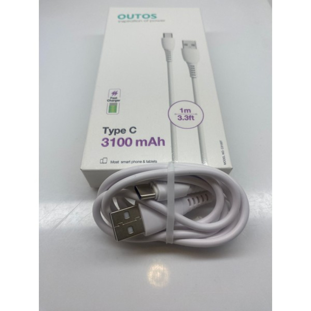 Outos Type-C Hızlı Data Ve Şarj Kablosu - Beyaz Oto Boyaları Fiyatı