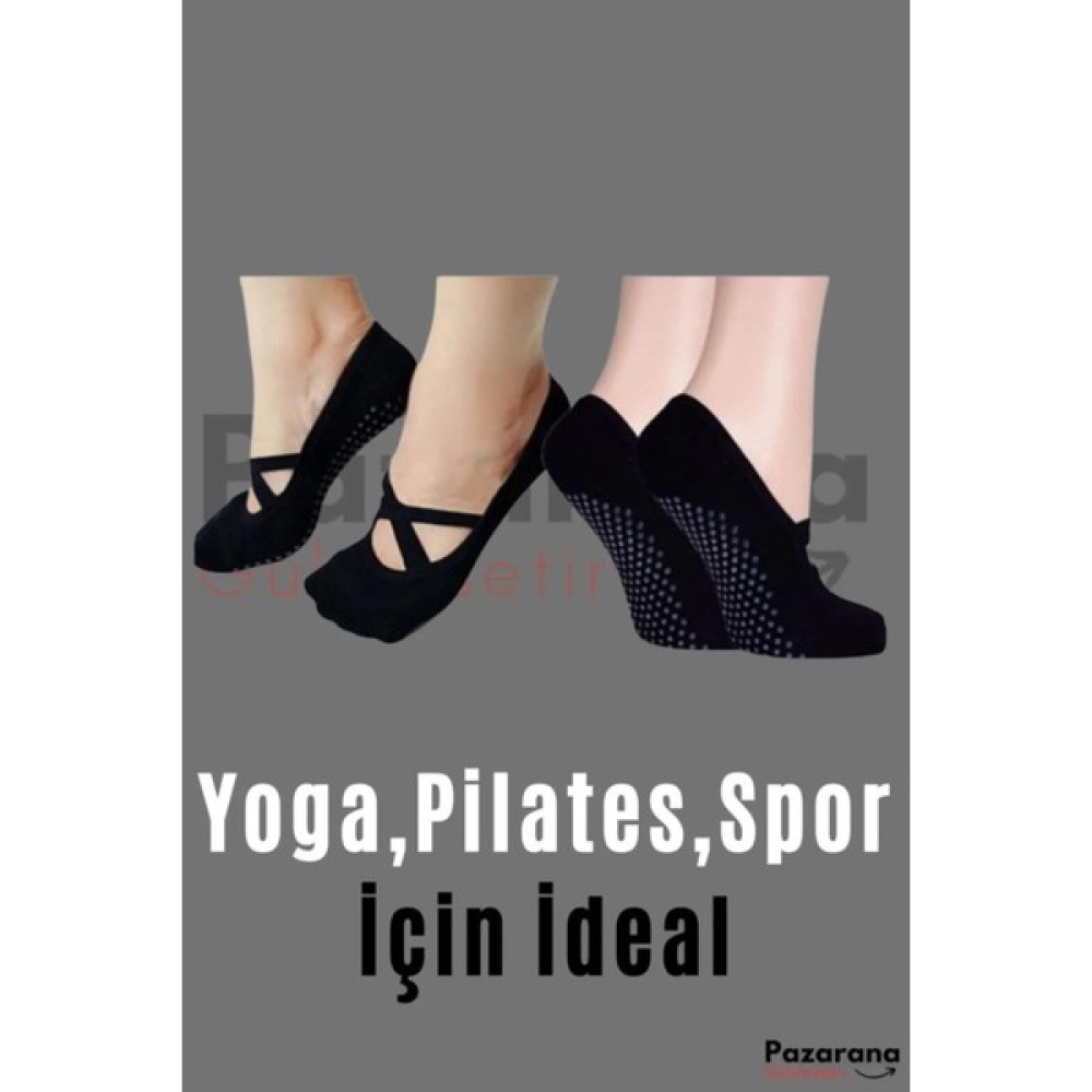 Over Pazar 3' Lü Paket Kaydırmaz Dans Pilates ve Yoga Çorabı Kadın Çorabı Bayan Çorabı Babet Babetler Fiyatı