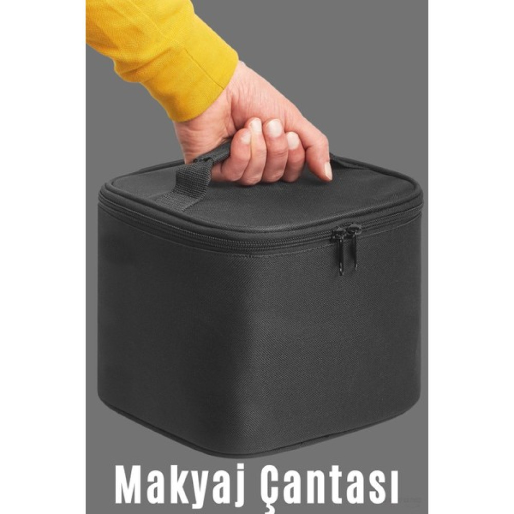 Over Pazar Makyaj Çantası Tek Bölmeli Makyaj Çantası Soğuk Tutan Makyaj Çantası Geniş Bölmeli Makyaj Çantası - Siyah Makyaj Fırça ve Aksesuarları Fiyatı