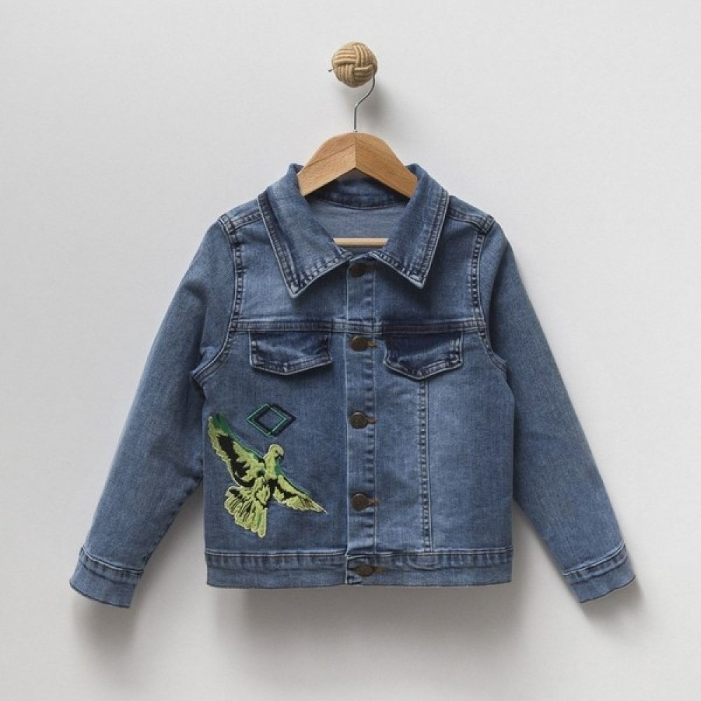 Overdo Erkek Çocuk Kartal Baskılı Denim Likralı Kot Ceket Erkek Çocuk Yağmurluk Fiyatı