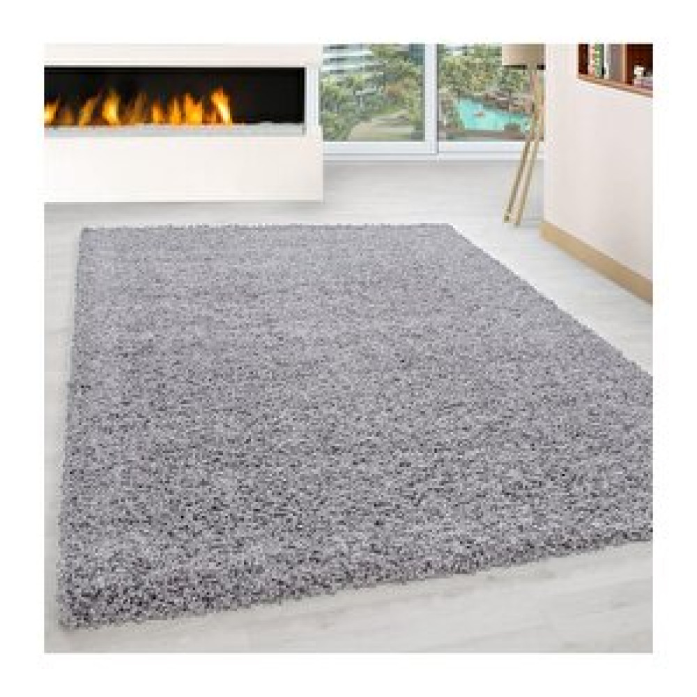 Oveshome Shaggy Halı 30 Mm Uzun Ve Yüksek Tüylü Düz Açık Gri Rengi 160x230 cm Salon Halısı Fiyatı