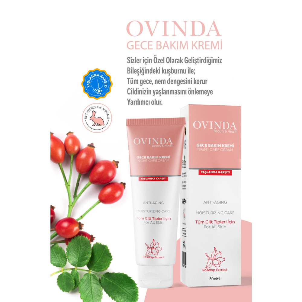 Ovinda Gece Bakım Kremi Nemlendirici Ve Yaşlanma Karşıtı 50 ml Cilt ve Yüz Bakımı Fiyatı