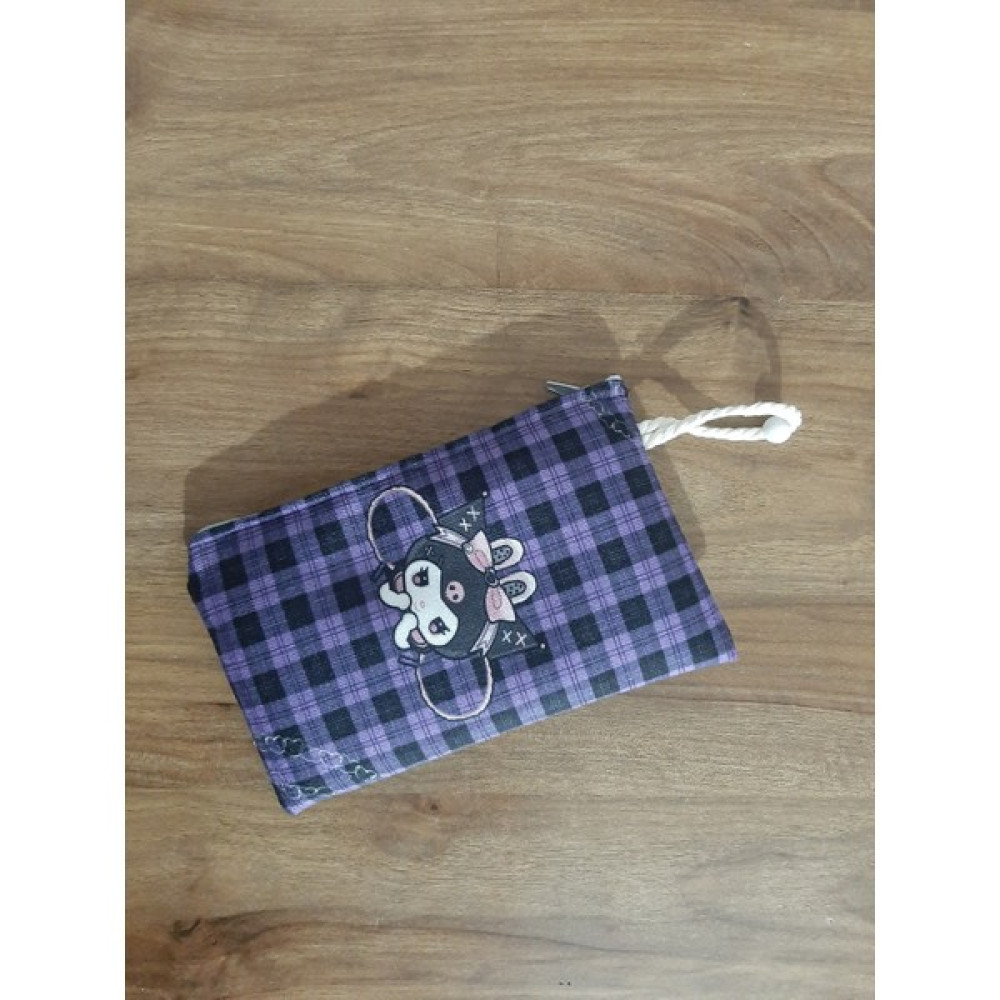 Owl Bag Kuromi Mor Damalı Fon Desenli Tasarım Bez Kalemlik-Cüzdan Kalemlik (Kalem Kutusu) Fiyatı