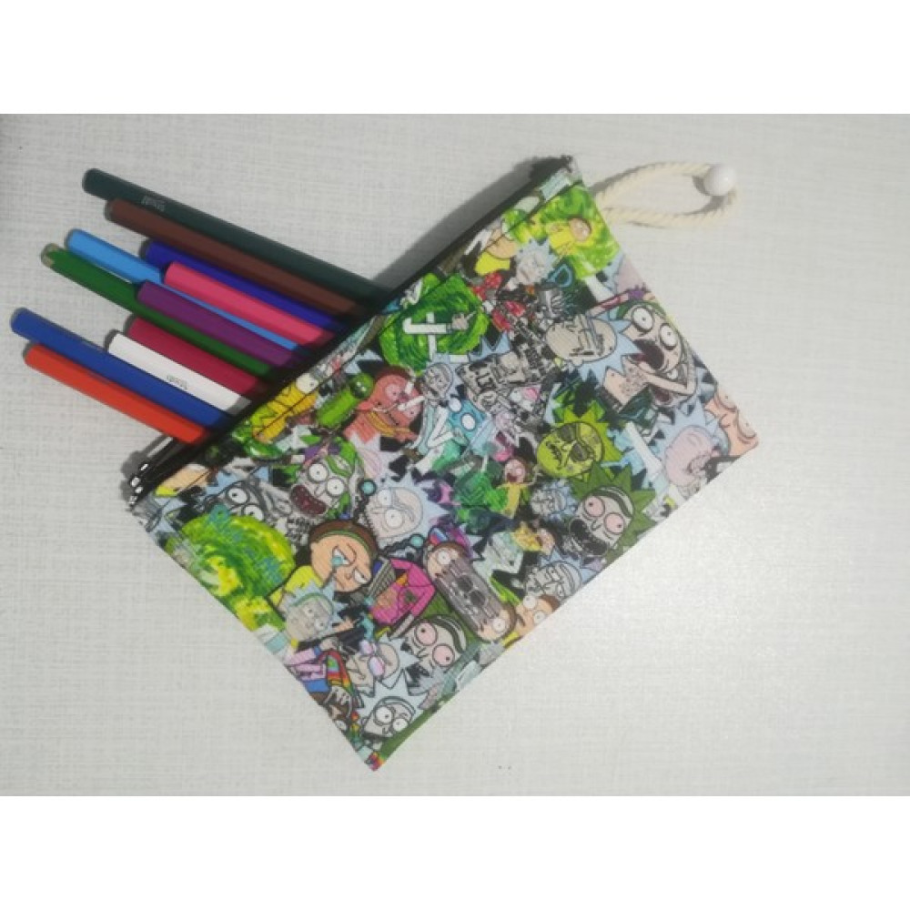 Owl Bag Rick Morty Kolaj Desenli Tasarım Bez Kalemlik-Cüzdan Oto Boyaları Fiyatı