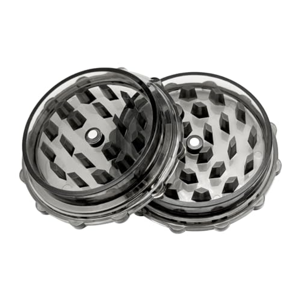 OWLSTEM 3 inch-Grinder, Black-Translucent, 2-Layer Grinder, with Magnetic Lid, Compact & Portable, Suitable for Kitchen Use